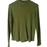 H&M Divided Green Long Sleeve Ribbed Mock Neck Blouse Women Sz S Photo 0