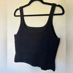 Aritzia Babaton by  Black Sculpt Knit Squareneck Cropped Tank Top  SIZE XL Photo 5