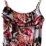 Degrees Milk Maid Floral Spaghetti Strap Ruffle Maxi Bohemian Women’s #1009 Red Size M Photo 2