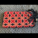 Stella & Dot  Wallet Zip Around Fringe Zipper Pull Pink Vay Blue EUC Photo 2