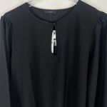 J.Crew NWT Puff Sleeve Crepe Top Shirt Blouse Black Size Large Tall LT NEW Photo 2