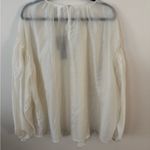 Future Collective Sheer Balloon Long Sleeve Blouse NWT Size 3X Cream Color Photo 1