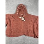 POL V-Neck Chenille Hooded Open Knit Sweater Large Oversized-Boho Anthropologie Photo 5