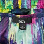 BCX Early 2000's Cinched Multi Colorful Satin High Neck Tie Halter Top L Photo 5