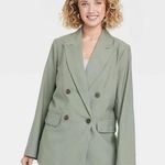 A New Day  Women's Double Breasted Blazer Jacket Back Slit Mid Length Photo 0