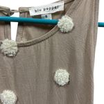 Blu Pepper Tan White Rayon Swiss Dot Spaghetti Strap Sleeveless Tank Top Small Photo 4