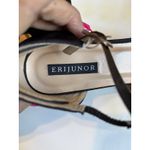 Erijunor Pointy Toe Black Dress Shoe Size 7 Womens Strap Buckle Satin Flats Photo 3