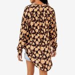 Free People  Mia tunic Women's Black‎ and Tan Patterned Top small Photo 2
