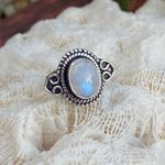 Moonstone Sterling Silver Ring Size 8 Silver Photo 3