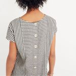 Madewell Stripe-Play Button-Back Tee Grey and White Dress Photo 2