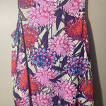 cupio  large Floral Tank Top - Pink, purple, Red, Blue v neck split hem back Photo 0