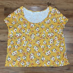Full‎ circle floral short sleeve knit top womens plus size 2X ribbed lettuce hem Photo 0