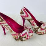 Just Fab Womens Pink Brown Shoes Heels Photo 2