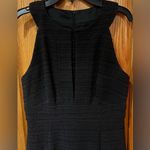 Trina Turk Textured Sleevless Deep Narrow V-Neck Black Sheath Dress Size 0 / 2 Photo 2