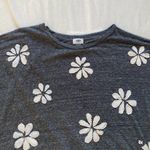 Old Navy gray and white boxy patchwork flower tee Photo 1
