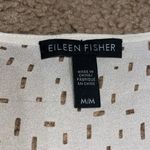 Eileen Fisher  Silk Confetti Laser Cut Ballet Neck A-Line Tunic Top Bone Medium Photo 3