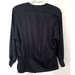 Vintage Escada Margaretha Ley Black Silk Blouse Long Sleeve Front Pleats Sz 36 Photo 1