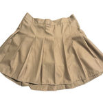 Tamifly Pleated Tennis Skirt Skort Womens Size L Beige Khaki Stretch Waist Zip Tan Size L Photo 0