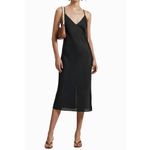 THE FRANKIE SHOP Venice Slip Dress, Black, Small Black Photo 2