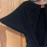 ZARA  Short Flutter Sleeve Lace Inset‎ Open Back Romper in Black Size XS Photo 8