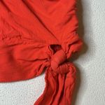 Free People  Carmen One Shoulder Cropped Top XS Blood Orange Photo 5