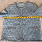 J. McLaughlin Helene Quilted Jacket Womens Medium Light Denim Chambray Coat Photo 6