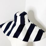 Anthropologie  Navy White Striped Floppy Sun Hat Wide Brim NWT Photo 2