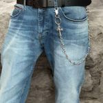 Cross Pants Chain for Men Women,Jeans Chain,Keys Chain,Biker Wallet Chain,Streetwear Punk Hip Hop Unisex Style Silver Photo 0