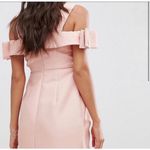 ASOS Maternity Blush Pink Off Shoulder Bardot Dress w/ Bow Detail on the Sleeve Photo 2