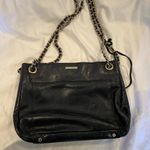 Rebecca Minkoff Black Leather Swing Shoulder Bag with Gold Straps Photo 7