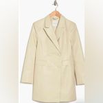 Avec Les Filles Women’s Leather Blazer Dress in Cream Size M Photo 2