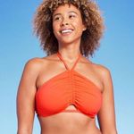 Shade & Shore  Women's Tunneled Cut Out Halter High Neck orange Bikini Top Photo 0