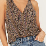 Free People  Multicolor Paisley V-Neck Tank Top Photo 0