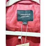 Lamarque Donna Asymmetric Zip Iconic Leather Biker Jacket Red Womens Size Medium Photo 4