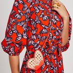 Kate Spade Authentic Leather/Straw butterfly zip coin/cards on chain crossbody Photo 2