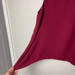 Monteau Burgundy High Neck Dress Top with Longer Length on Sides Size M Photo 2