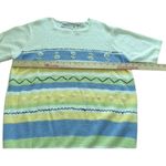 TanJay VTG Womens Medium Short Sleeve Elastic Waistband Daisy Flowers Grannycore Photo 8