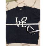 Elan  LOVE Colorblock Black White Long Sleeve Pullover Sweater, Size Large Photo 9