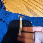 Free People  Blue Chenille Chunky Cable Knit Oversized Cropped Sweater Size XS Photo 2