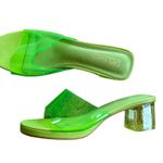 Cape Robbin NEW  ANJELIC HEELED SANDAL - GREEN CLEAR HEEL Photo 7