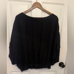 Adam Lippes  Women's Black 100% Silk Wide Neck Dolman Sleeve Top Size 10 Photo 1