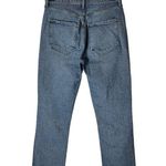 AGOLDE  Blue Riley High Rise Distressed Straight Cropped Button Fly Jeans Size 26 Photo 3