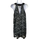 ASTR ‎ Black Floral Jacquard V-Neck Sleeveless Dress Womens Date Night Graduation Photo 1