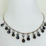 Vintage Blue Dangle Beaded Necklace Choker Photo 0