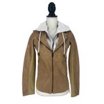 Jakett Hannah Patina Leather Jacket With White Hood Tan Size XS Photo 7