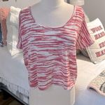 Wet Seal  Oversized Medium Pink Zebra Stripe Crop Top Comfy Shirt Womens Medium Photo 0