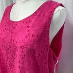 Sigrid Olsen Sigrid Olson Pink Floral Eyelet Dress Sleeveless 100% Cotton Womens L New Spring Photo 4