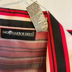 Vintage Sag Harbor Red and Black Striped Blazer Set Lightweight Fabric Size 10 Photo 3
