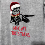 89th and Madison Meowy Christmas Grey Sweater Kitty Cat Holiday  sz S Photo 1