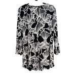 JM Collection Womens Plus Size XXL Black White Floral Long Sleeve Top Tunic Photo 8